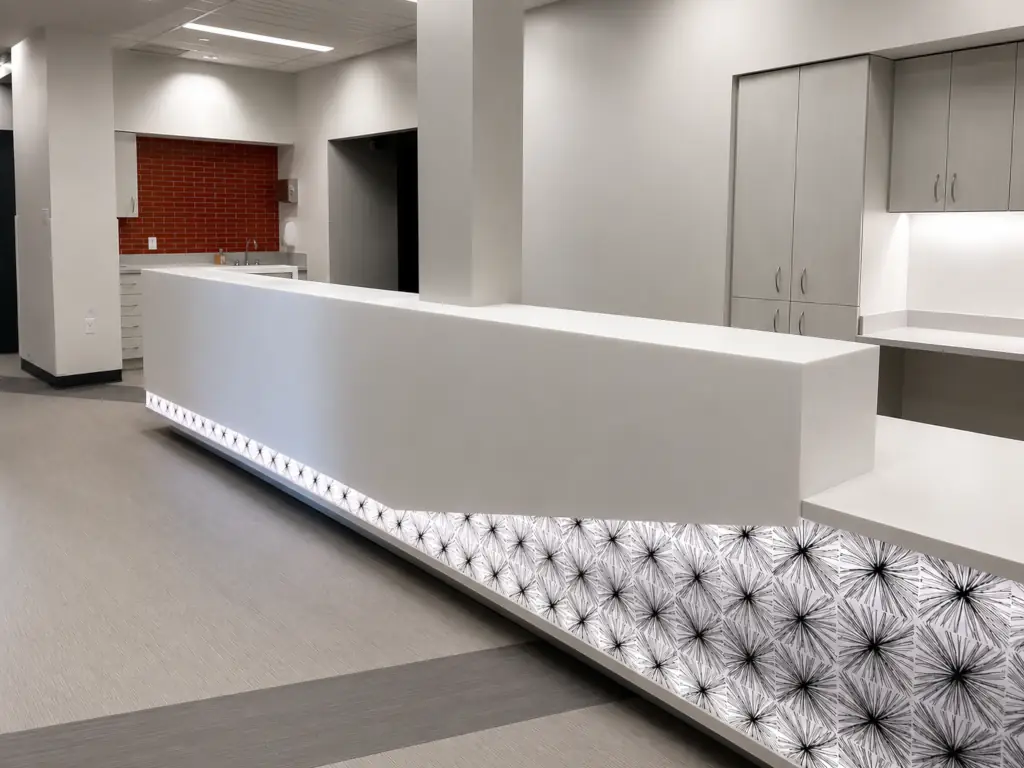 Desks fabricated by SolidSurface Designs
